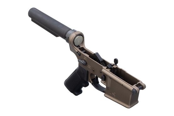 Aero Precision AR-15 complete lower receiver without stock features kodiak brown anodized finish